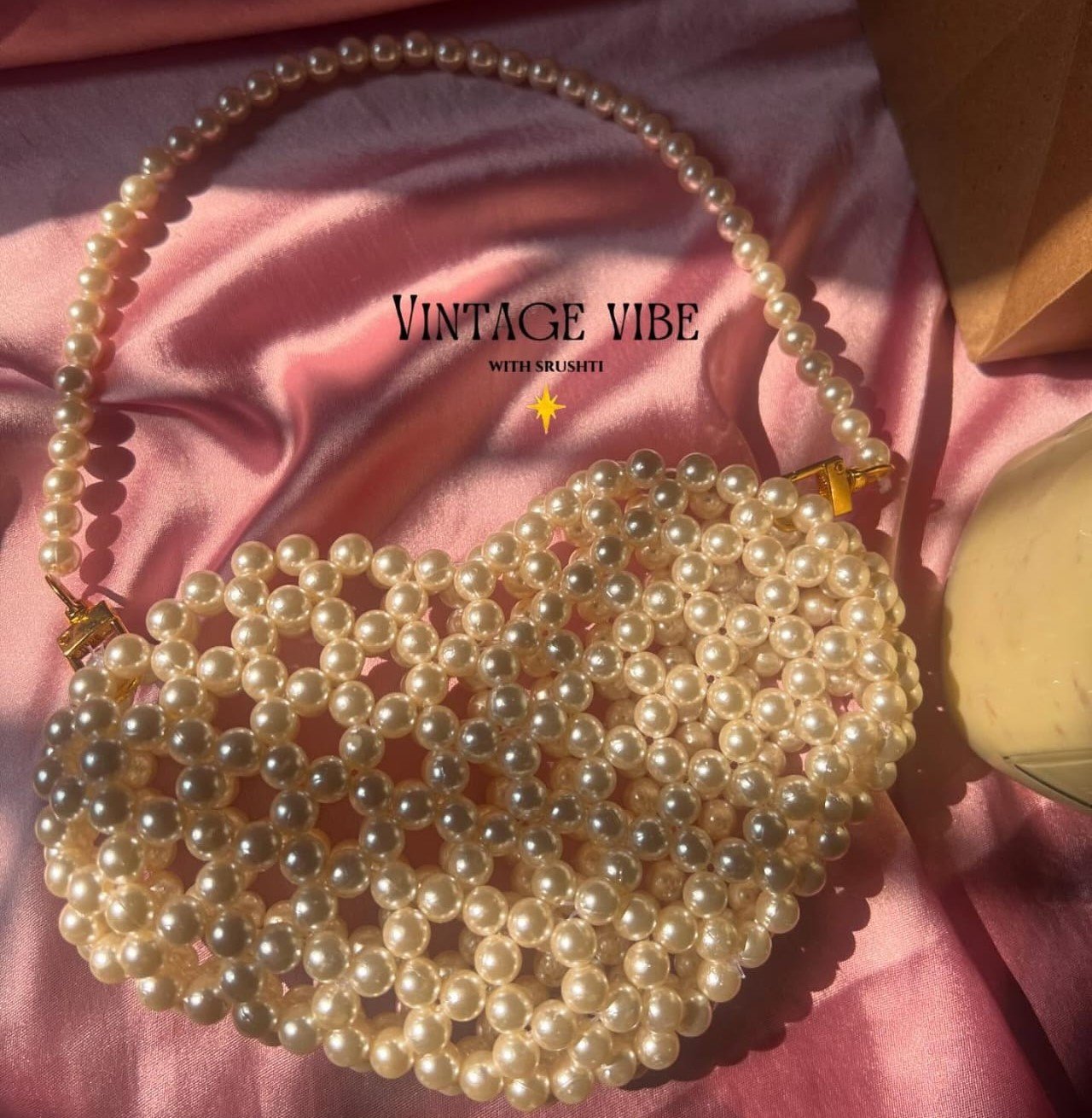 Heart Shape Beaded Bag